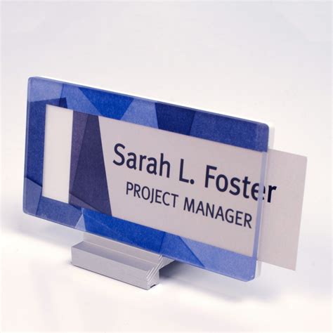 Vivid Direct Print Workstation Nameplate With Changeable Paper Insert