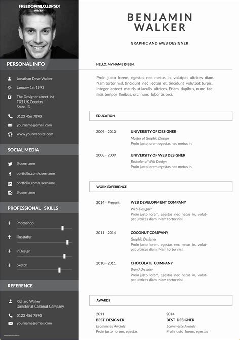 Resume Html Template Free Freebie Clean Cv Resume Template Riset