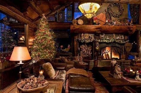 Cozy Christmas Charm Cabin Christmas Log Cabin Christmas Christmas Room