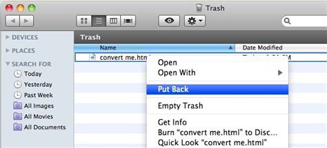 Finally we will illustrate how you can get back files that have been deleted from trash bin on mac os x or deleted completely without sending to trash bin. Restore Items From the Trash to Their Previous Location on ...