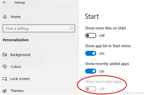 Fix Show Most Used Apps Setting Greyed Out In Windows 10