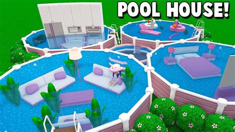 I Built A House Inside The New Pools In Bloxburg Youtube