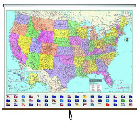 Us Advanced Political Wall Map On Roller