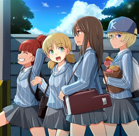Safebooru 4girls Aki Girls Und Panzer Bangs Baseball Cap Blonde