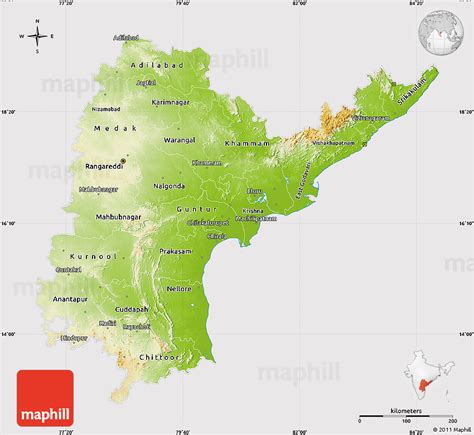 Physical Map Of Andhra Pradesh Cropped Outside