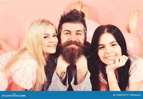 Man With Beard And Mustache Attracts Blonde And Brunette Girls Girls Fall In Love With Bearded
