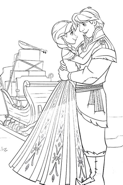 Princess Anna And Kristoff From Frozen Coloring Pages Best Place To Color Frozen Coloring