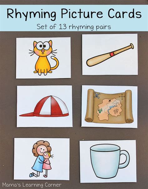 Mamas Learning Corner Has A Free Set Of 13 Rhyming Pair Cards She