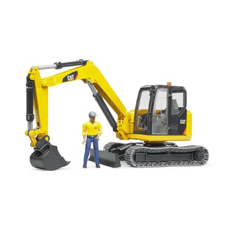 Bruder Cat Mini Excavator With Worker 02467 Hearty Farm Toys