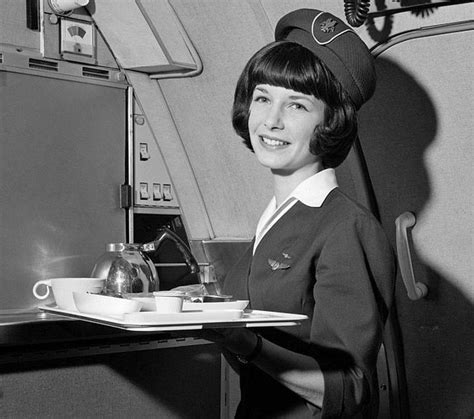 A Smiling Flight Attendant Photographed By H Armstrong Roberts Ca 1955 Sexy Stewardess