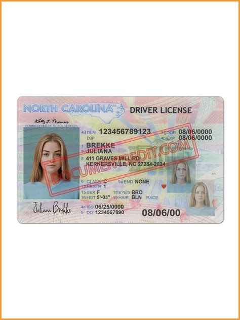 North Carolina Driver License Psd Template Drivers Li