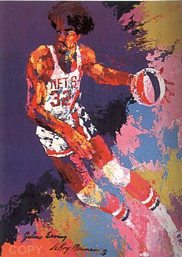 Leroy Neiman Julius Erving Offset Lithograph On Paper Poster