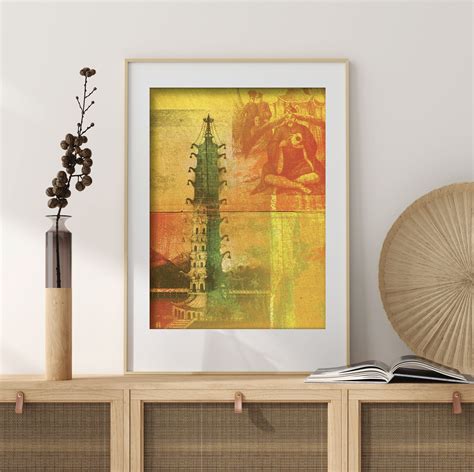 Asia Abstract P0167 Modern Rustic Wall Art Prints Living Room And