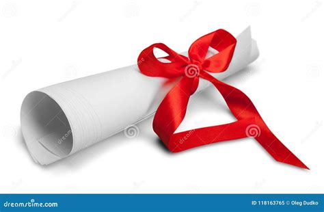 Document With Red Ribbon Stock Image Image Of Document 118163765