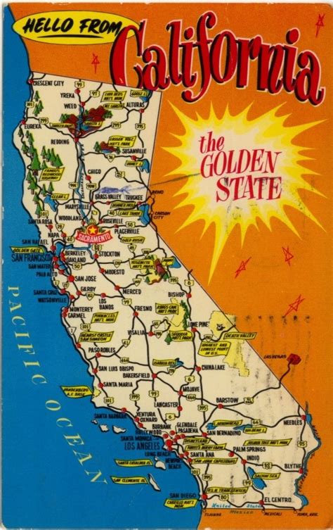 Vintage California Post Card Postcard California City Postcard