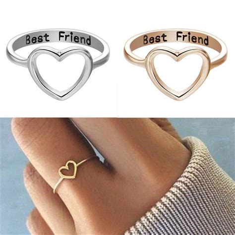 Love Heart Best Friend Ring Promise Jewelry Friendship Rings Shopee Singapore
