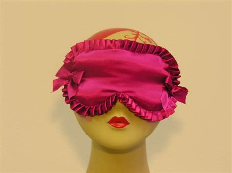 Flirty Hot Pink Satin Sleep Mask With Ruffle And Bows