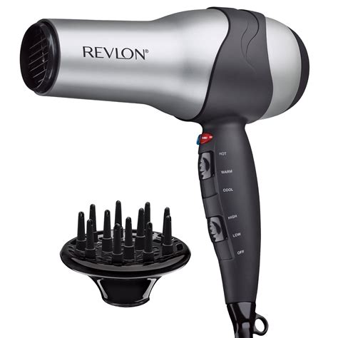 Revlon Perfect Heat Ceramic Turbo Hair Dryer Gray Blow Dryer With Diffuser Walmart Com