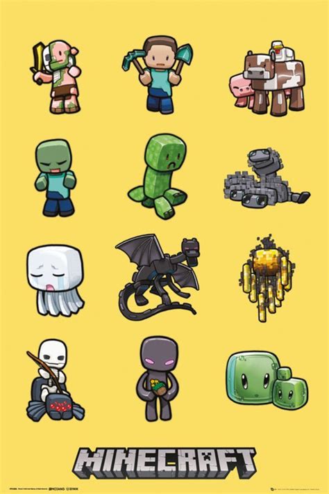 Minecraft Characters Official Poster Minecraft Posters Minecraft