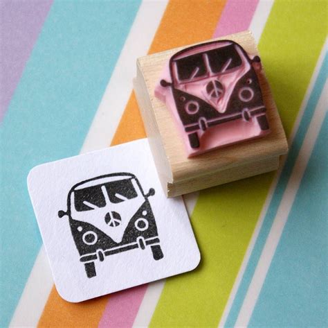 Mini Camper Van Rubber Stamp By Skull And Cross Buns Rubber Stamps