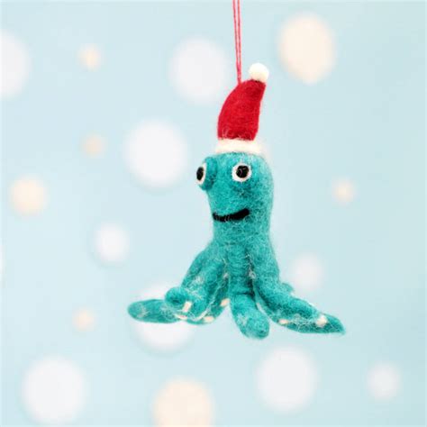 Personalised Felt Octopus Christmas Tree Decoration By Postbox Party