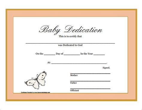 Free Printable Christian Baby Dedication Certificates
