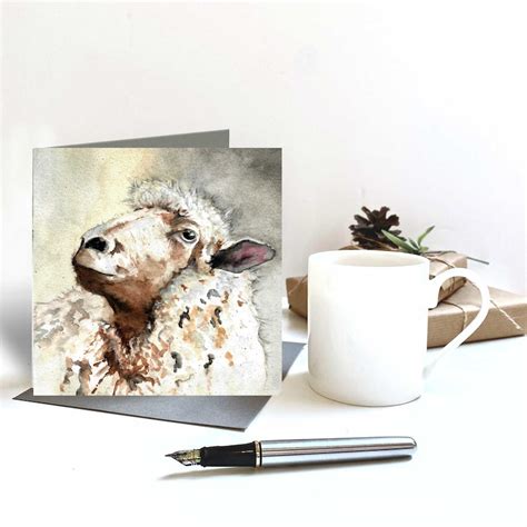 Sheep Greeting Card Sheep Cards Art Card Etsy Uk