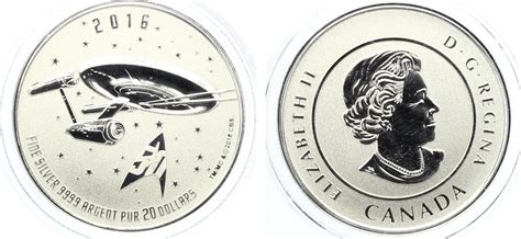 Star Trek 20 Dollar Münze Kanada 2016 14 Unze Silber Bankfrisch