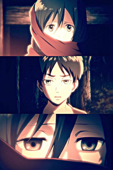 Eren X Mikasa Scarf Scene Flashback Anime Attack On Titan Anime
