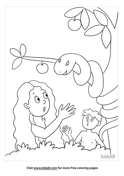 Free Adam And Eve Sin Coloring Page Coloring Page Printables Kidadl