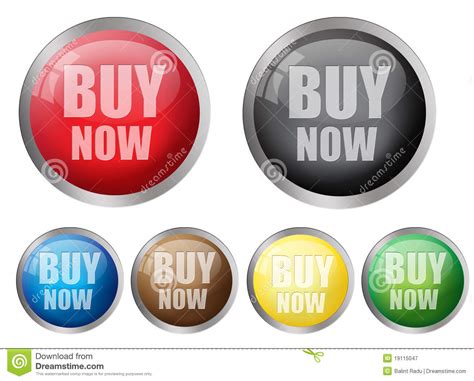 Buy Now Buttons Stock Illustration Illustration Of Metallic 19115047