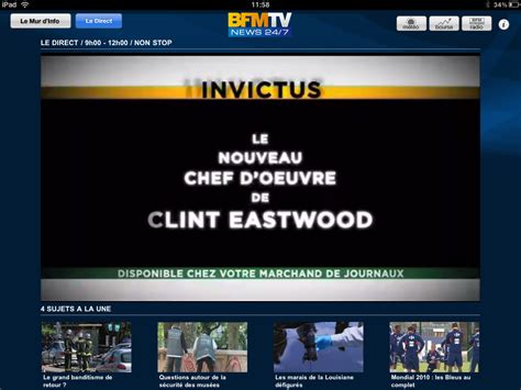 1ère chaine d'info de #france. Application BFM TV pour iPad en images (video)