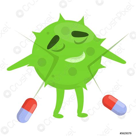 Epidemia Antibiótico Icono De Resistencia Estilo De Dibujos Animados