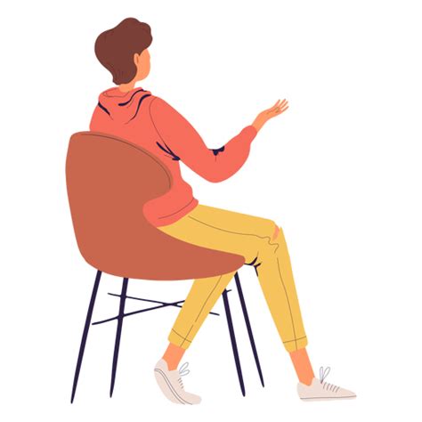 Person Sitting Character From The Back Transparent Png And Svg Vector File