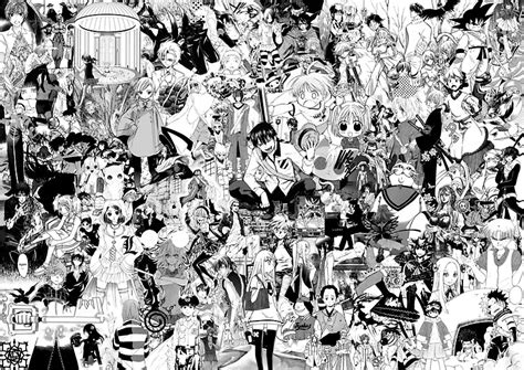 13 Black And White Anime Collage