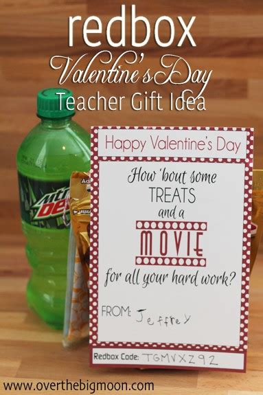 How to choose the best valentine gifts for her. Redbox Valentines Teacher Gift Idea - Over The Big Moon
