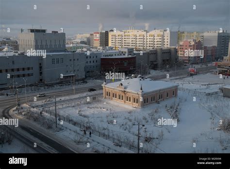 Buildings In Yakutsk In Siberia Yakutsk Is The Second Coldest Major