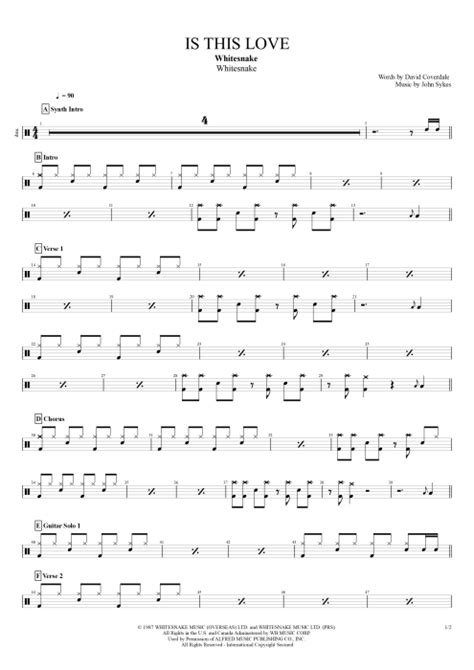 Is This Love Tab By Whitesnake Guitar Pro Full Score MySongBook