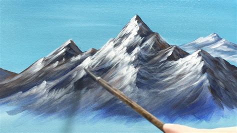 How To Paint A Snow Covered Mountain In Acrylics Using Filbert Brush