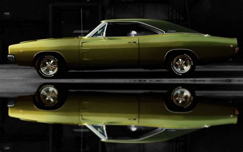 Online crop | vintage green coupe, car, green cars, Dodge Charger