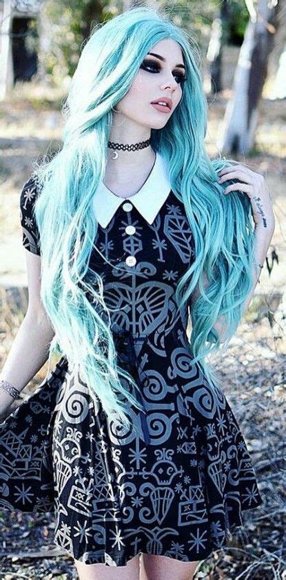 Blue Hair Gothic Fashion Fashion Goth