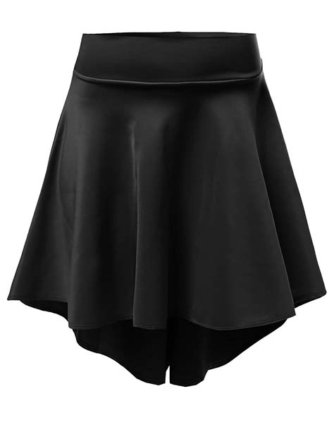 Womens Solid Basic Stretchy Flared Skater Skirts Awbms0141 Black Cp11xk1lra9 Flared