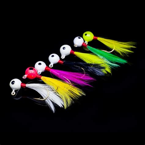 50pcs Micro Jigs Head Sunfish Lures Ball Lead Head Crappie Jig Hooks