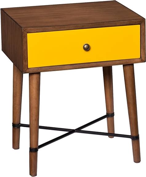 Modhaus Living Mid Century Modern Wood Accent Yellow End