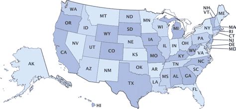 State Abbreviations Map for kids