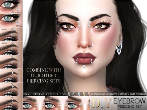 Sims 4 Ccs The Best Eyebrow Piercing Set By Pralinesims