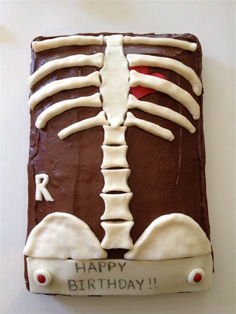 Made For A Radioogists Birthday Fondant Bones Cake Design