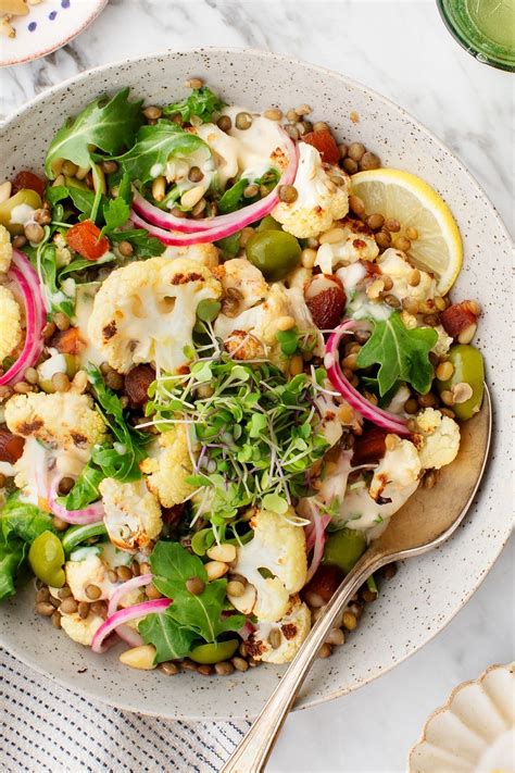 This Roasted Cauliflower Tahini Lentil Salad Is A Healthy Make Ahead