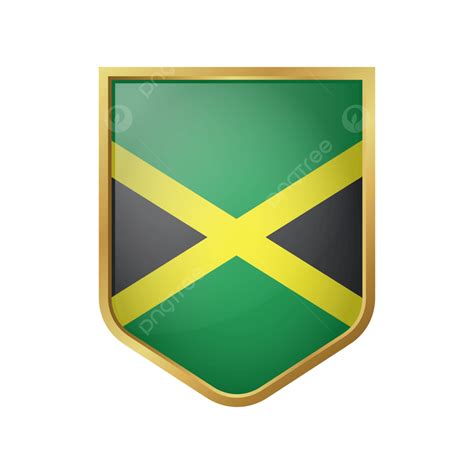 Flags Jamaica Clipart Vector Jamaica Flag Vector With Gold Shield
