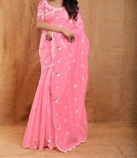 Designer Pink Saree Indian Festive Saree For Women Party Etsy New Zealand